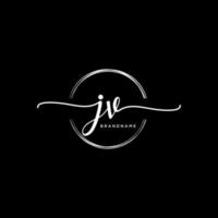 Initial JV feminine logo collections template. handwriting logo of initial signature, wedding, fashion, jewerly, boutique, floral and botanical with creative template for any company or business. vector