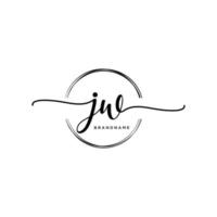 Initial JW feminine logo collections template. handwriting logo of initial signature, wedding, fashion, jewerly, boutique, floral and botanical with creative template for any company or business. vector