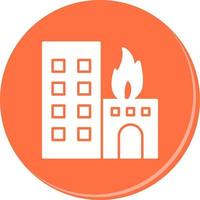 Unique Burning Building Vector Icon