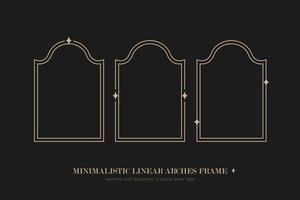 Minimalistic linear arches frame, elements and illustrations in simple linear style vector