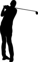 Golfer vector silhouette art illustration in trendy flat style isolated on white background. Symbol for website design, logo, app, UI. vector illustration,