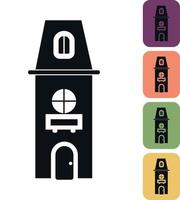 House outline icon. Cottage. City architecture. Vector illustration of  a house on white background and various color background