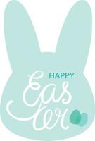 Happy Easter celebration logo in light blue color vector