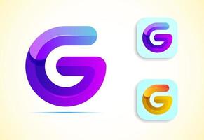 Abstract origami letter G logo design template. Flat style application icon. Vector illustration