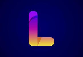 Abstract origami letter L logo design template. Flat style application icon. Vector illustration