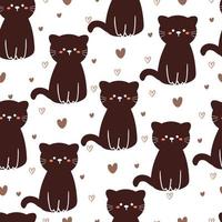 seamless pattern cartoon cat. cute animal wallpaper for textile, gift wrap paper vector