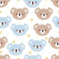 seamless pattern cartoon koala. cute animal wallpaper for textile, gift wrap paper vector