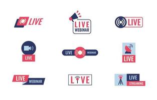 Social Media Live Stream Badge Template vector