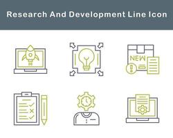 investigación y desarrollo vector icono conjunto