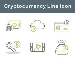 Bitcoin And Cryptocurrency Vector Icon Set