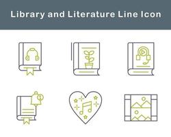 Library And Literature Vector Icon Set