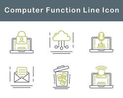 computadora función vector icono conjunto