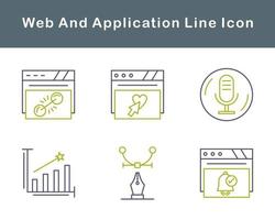 web y solicitud vector icono conjunto