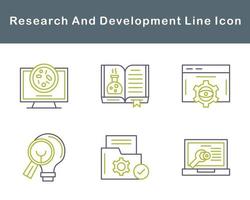 investigación y desarrollo vector icono conjunto