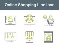 conjunto de iconos de vector de compras en línea