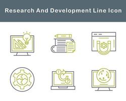 investigación y desarrollo vector icono conjunto