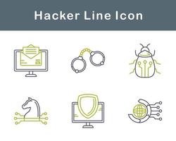 conjunto de iconos de vector de hacker