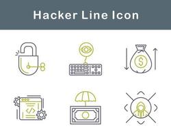 conjunto de iconos de vector de hacker