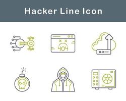 conjunto de iconos de vector de hacker