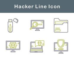 conjunto de iconos de vector de hacker