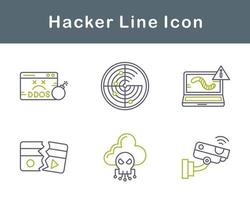 conjunto de iconos de vector de hacker