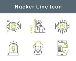 conjunto de iconos de vector de hacker