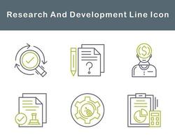 investigación y desarrollo vector icono conjunto