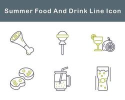 Summer Food And Drink Vector Icon Set
