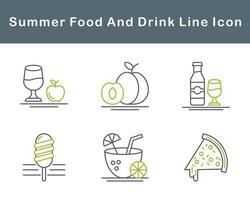 Summer Food And Drink Vector Icon Set