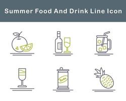 Summer Food And Drink Vector Icon Set