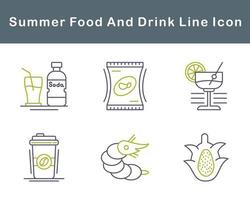 Summer Food And Drink Vector Icon Set