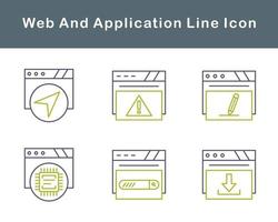 web y solicitud vector icono conjunto