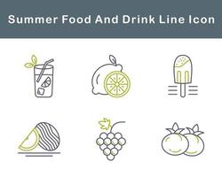 Summer Food And Drink Vector Icon Set