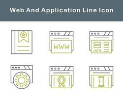 web y solicitud vector icono conjunto