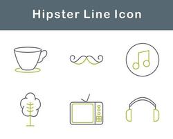 hipster vector icono conjunto