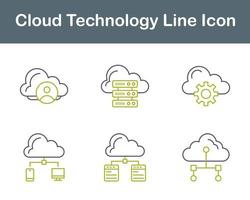 nube tecnología vector icono conjunto