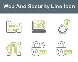 web y seguridad vector icono conjunto