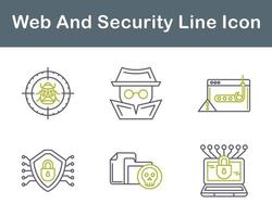 web y seguridad vector icono conjunto