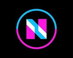 Letter N Initial Overlap Color Overlapping Colorful Overlay Vibrant Modern Icon Vector Logo Design