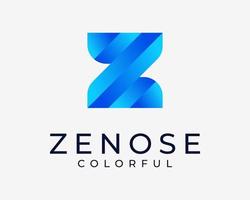 Letter Z Initials Colorful Bright Vibrant Color Gradient Modern Minimal Monogram Vector Logo Design