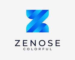 Letter Z Initials Colorful Bright Vibrant Color Gradient Modern Minimal Monogram Vector Logo Design