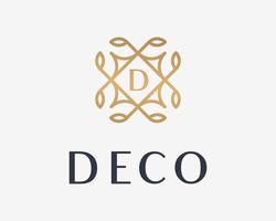 Deco Luxury Decorative Elegant Antique Minimalist Border with Letter Initials Vector Logo Design
