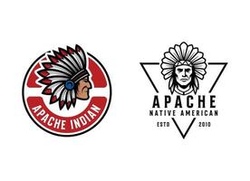 Native American Indian Chief head profile . Mascot sport team logo. vector