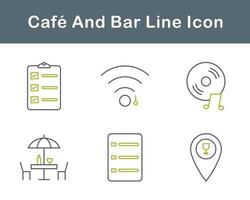 café y bar vector icono conjunto