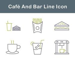 café y bar vector icono conjunto