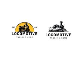 Locomotive logo illustration, vintage style emblem vector