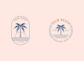 plantilla de diseño de logotipo vectorial con palmera - insignia y emblema abstractos de verano y vacaciones vector