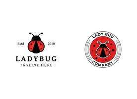 Simple ladybug logo design inspiration vector