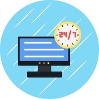 24 7 Monitoring Vector Icon Design