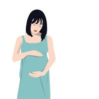 Sed pregnant asian woman vector